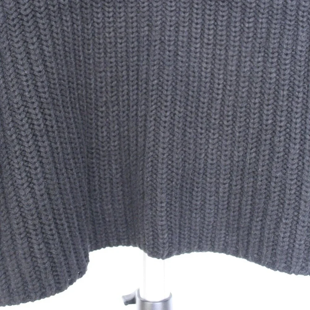 Zara‎ Black Rib Knit V-Neck Oversize Crop Sweater Sz M - Picture 3 of 10